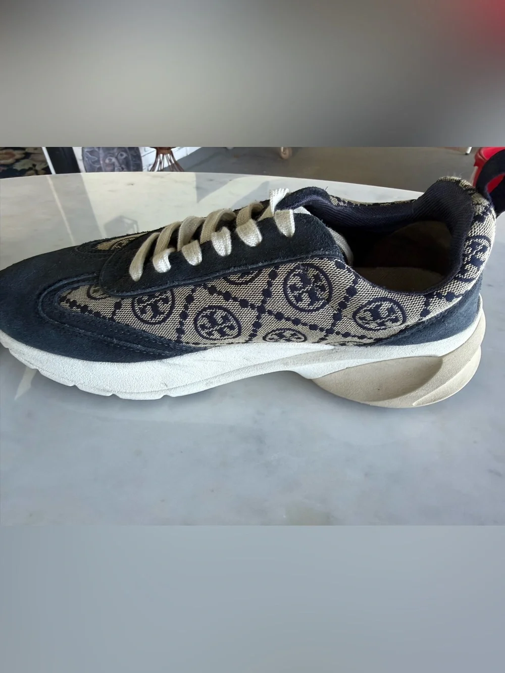Tory Burch Good Luck Trainers Sneaker T Monogram- 10